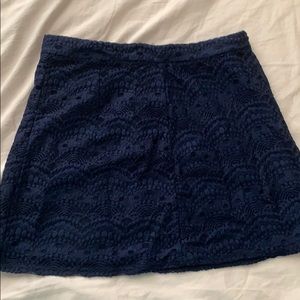 Navy lace mini skirt